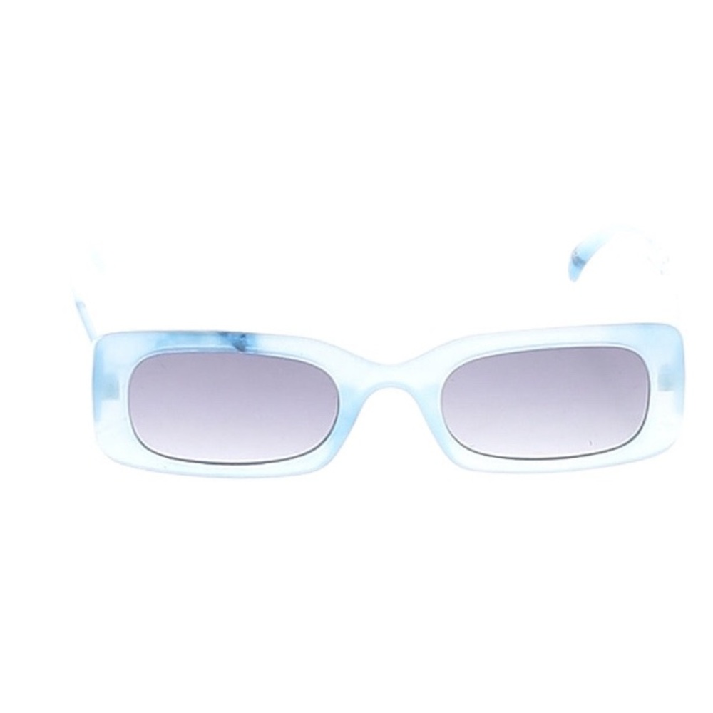 Marbelized Blue Rectangular Sunglasses - image 4
